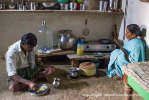 Family in kitchen